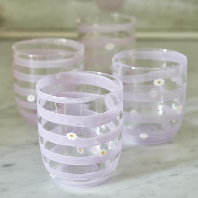 Lilac Daisy LagunaB Murano Tumbler
