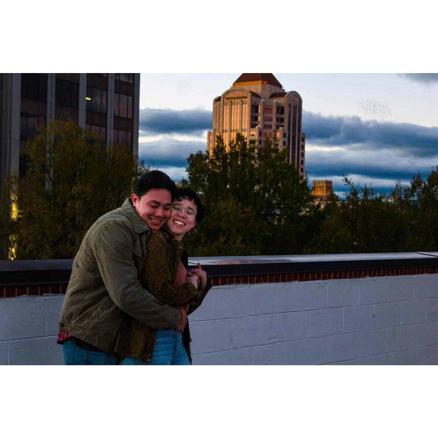 Our first photo as a couple