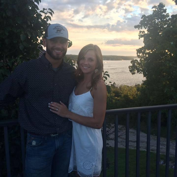 Our first dinner as an engaged couple down at the Lake of the Ozarks