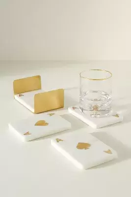 Ace Marble Coasters, Set of 4
