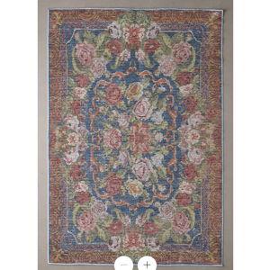 Sabina Floral Rug // Color: Blue, Size: 5 x 7