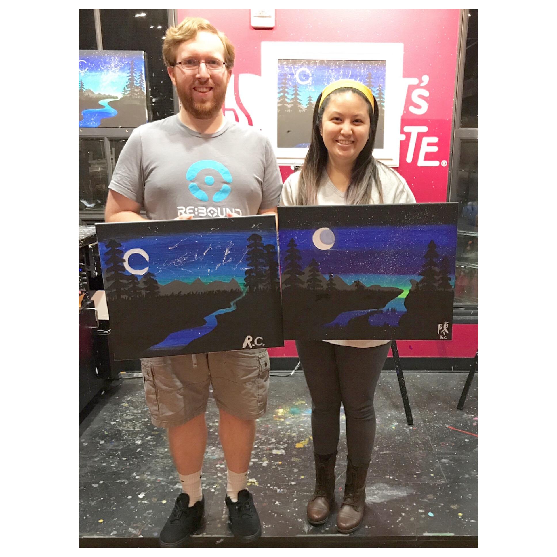 We've taken a couple of painting classes together! It's nice to create complementary pieces to decorate our home with :)