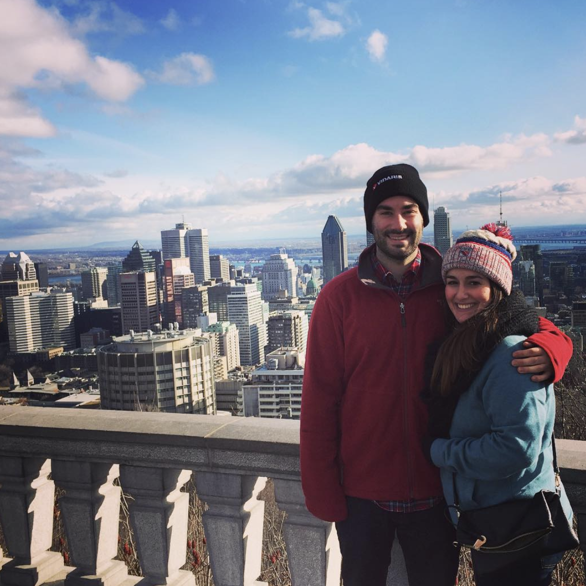 The first of our many adventures together! This one in Montreal at the top of Mount Royale, December 2015.