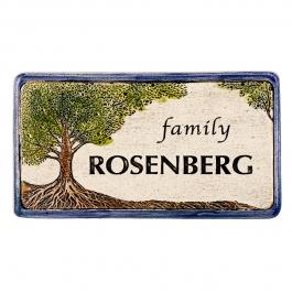 Tree of Life Handmade Ceramic Personalized Door Sign With 24K Gold Decorations