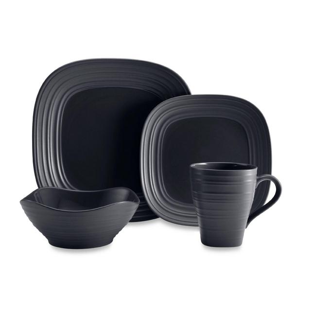 Mikasa® Swirl Square 4-Piece Place Setting in Graphite