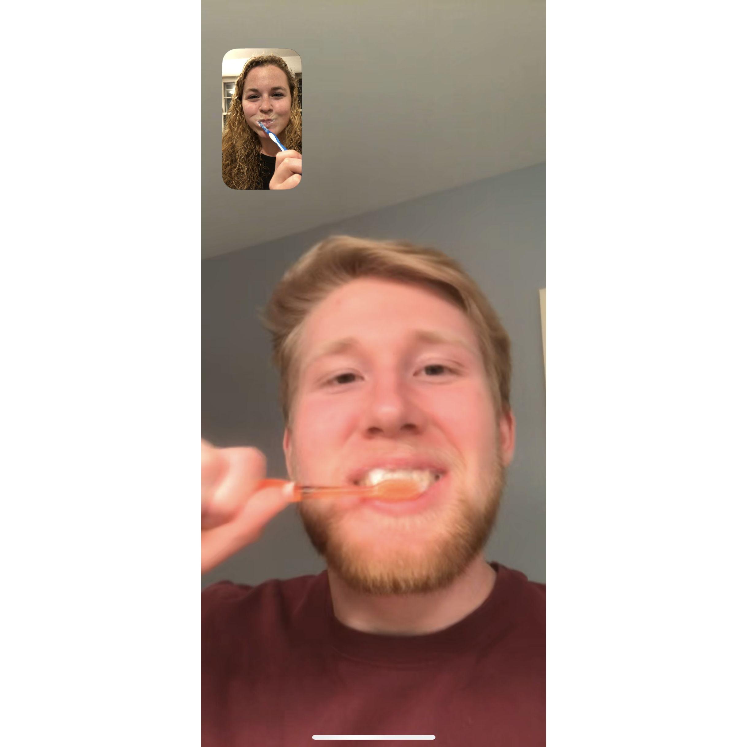 For a while we had to be long distance during the start of the pandemic, but Facetimed every night and kept a routine together :)