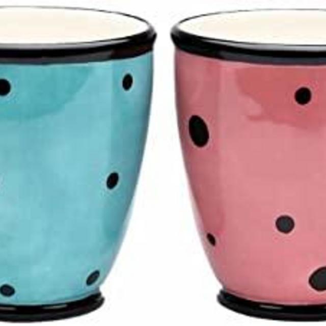Appletree Design Dilly Dots Teacups, 4-Inch, Set of 4