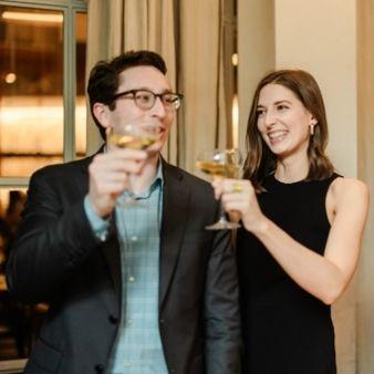 Night of Katie and Jona's wedding -- cheers to the Barcelos!