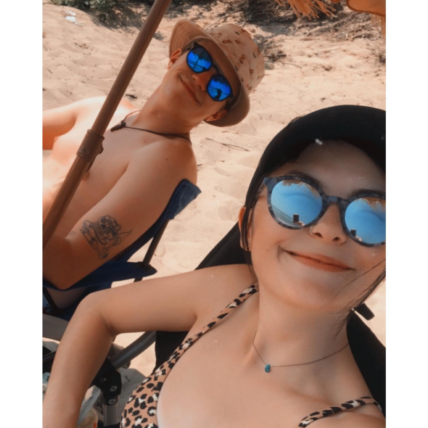 Our first beach trip as Grand haven residents!