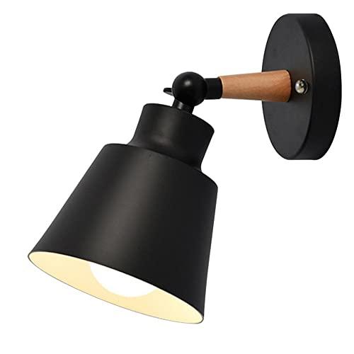 Wall Light fixtures Nordic Wall Sconce Lamps Macaron Edison Copper lamp Holder Aisle Lights Corridor Lamp Bedside Reading Light E27(Color : Black)
