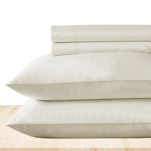 Luxury Bed Sheets Set - 800 Thread Count 100% Cotton Sheets, Deep Pocket, Soft, Cool & Breathable by California Design Den - Ivory, Queen
