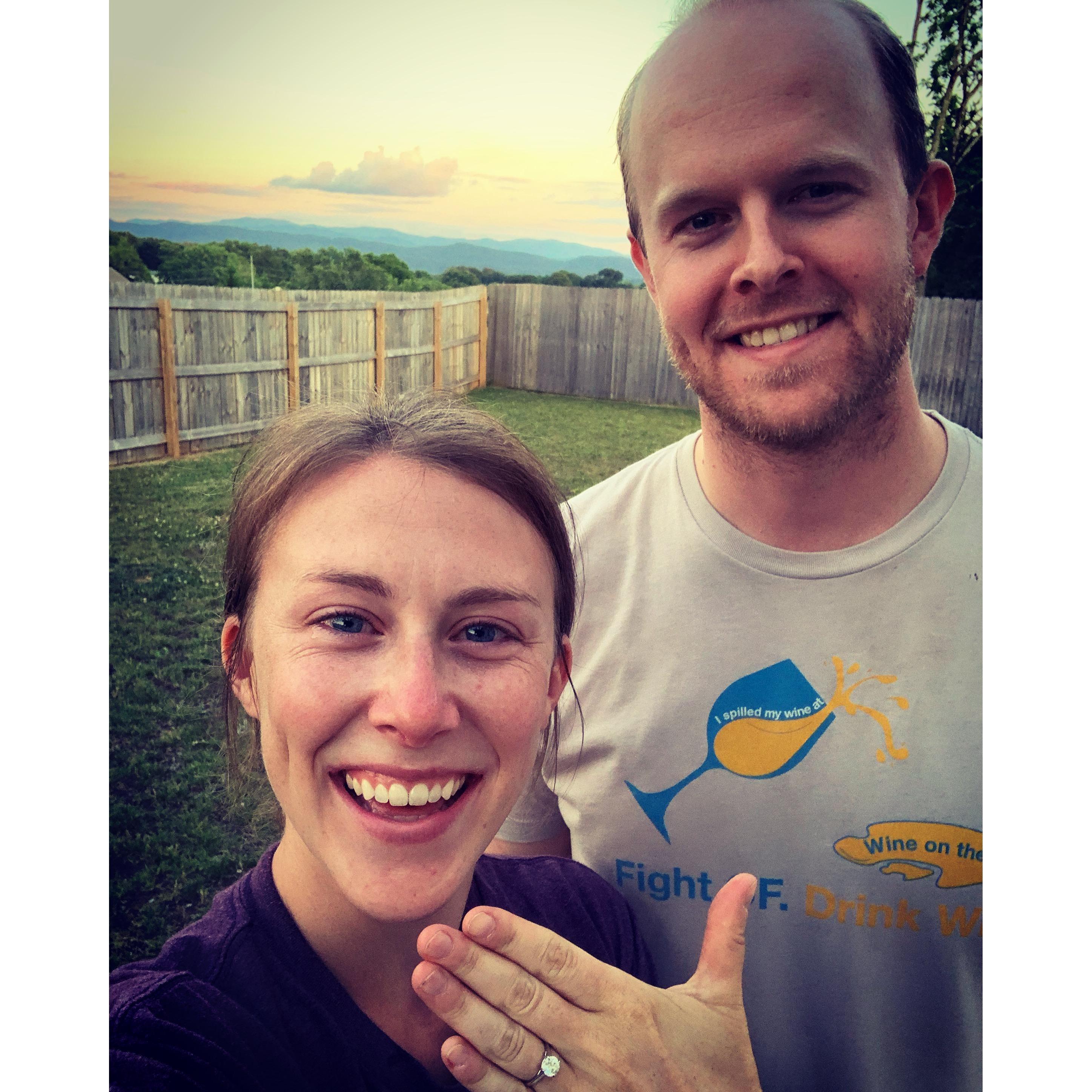 Our first night in our first house and the night I said YES!