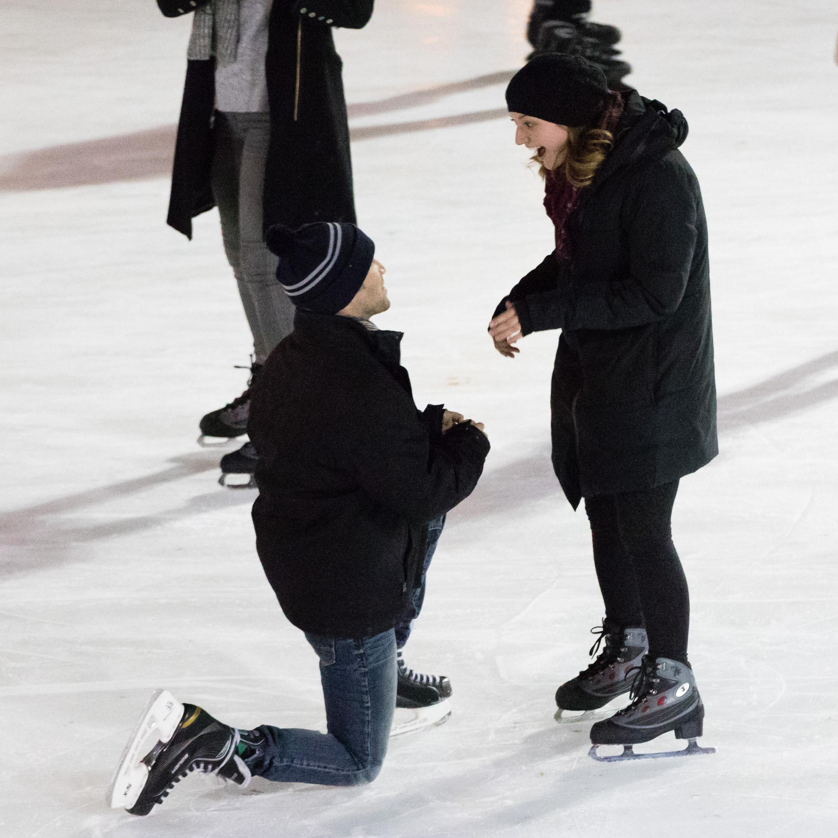 ...realizing this is real as he gets down on one knee.