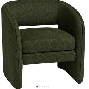 Mariano Curved Cutout Back Upholstered Chair - Green Woven