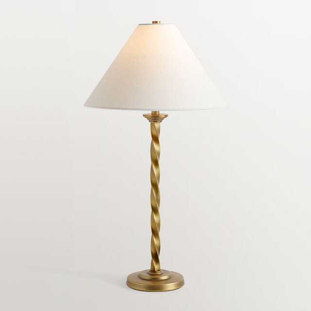 Harper Twisted Metal 24" Table Lamp, Vintage Brass