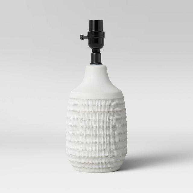 Small Textured Ceramic Lamp Base White - Threshold™