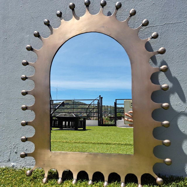 PUNCHED TIN MIRROR hacienda style mirror, folk art, handmade in Mexico