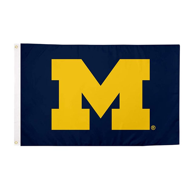 Desert Cactus University of Michigan Flag Wolverines UM U of M Go Blue Hail 100% Polyester Indoor Outdoor 3 feet x 5 feet Flag (Design 1)