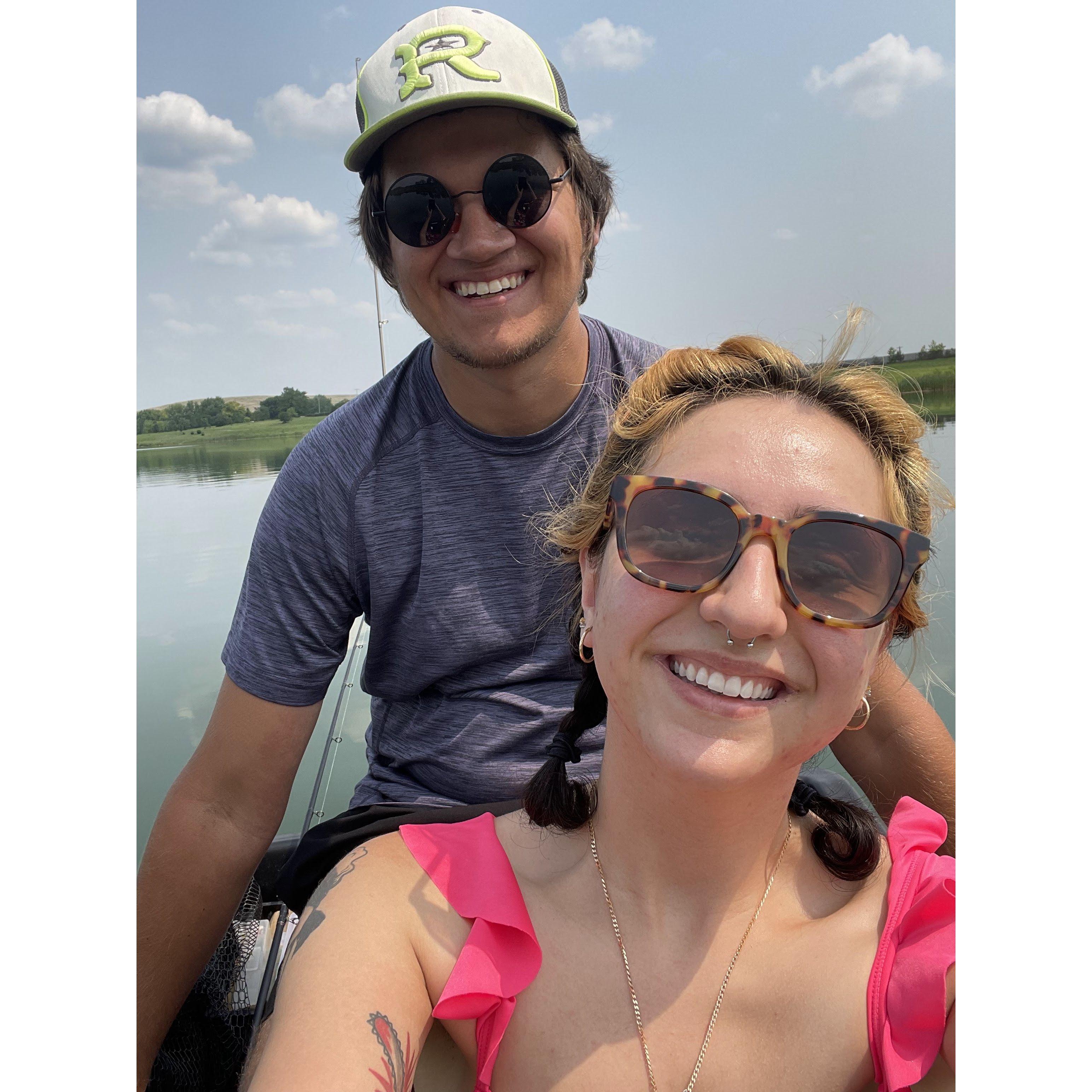 Fishing together at Whalon Lake