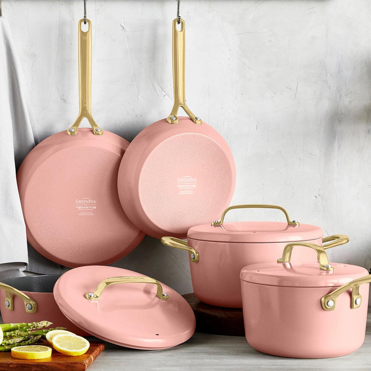 GreenPan, GP5 Champagne Ceramic Non-Stick 11-Piece Cookware Set | Zola