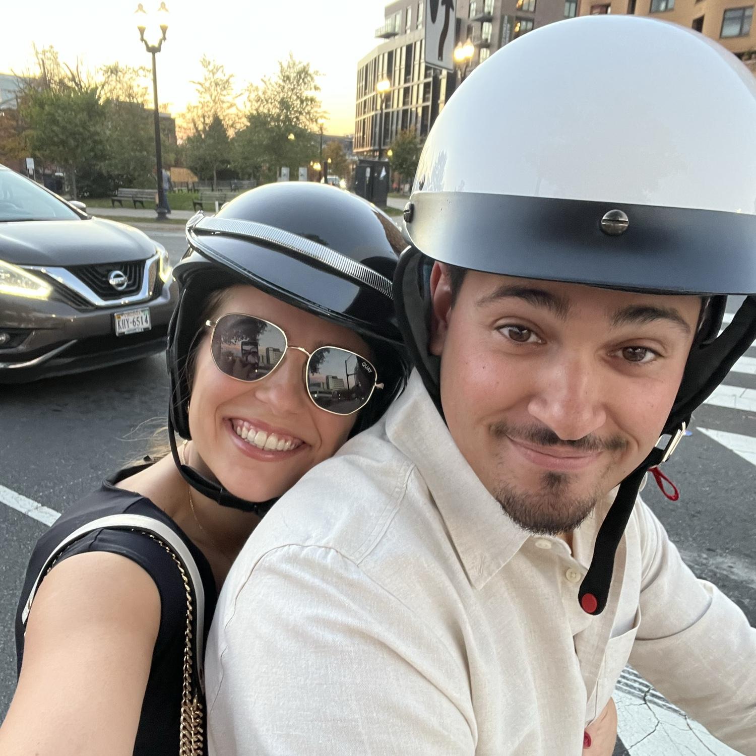 We were often spotted riding Jay's Vespa throughout Arlington or Alexandria on the way to an Italian date night!
