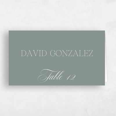 Deep Sage, Green Wedding Place Card - Hunter