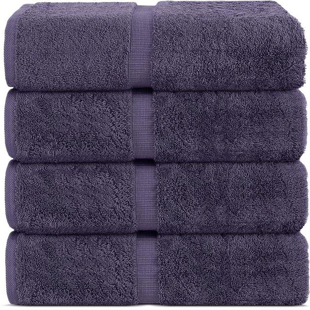 Chakir Turkish Linens 100% Cotton Premium Turkish Towels for Bathroom | 30'' x 60'' Large Bath Towels (4 Piece, Plum)
