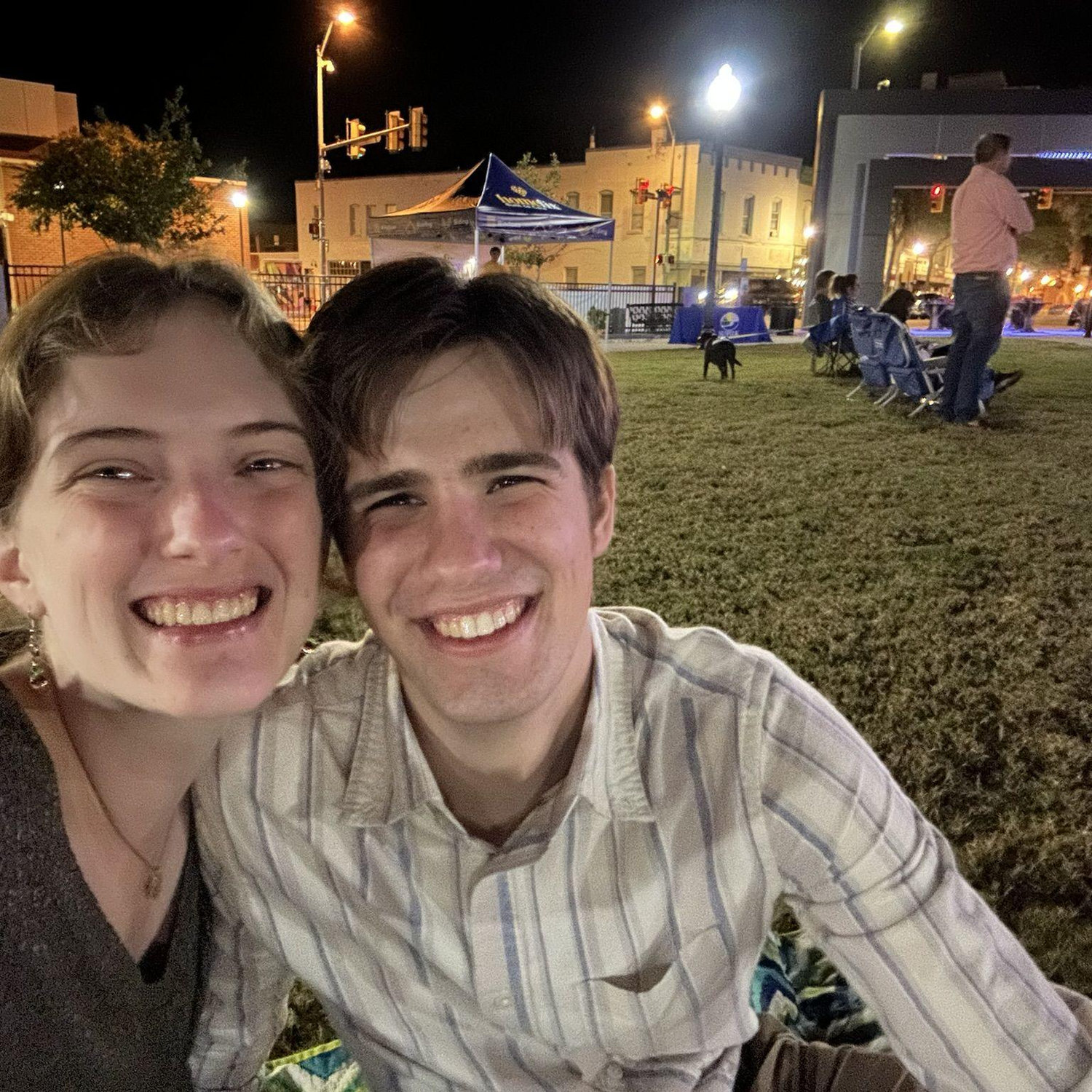 We love going dancing - this is an outdoor concert for a local swing-jazz band
