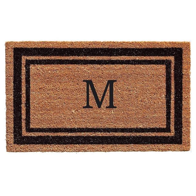 Calloway Mills 152961830M Black Border 18" x 30" Monogram Doormat, (Letter M)