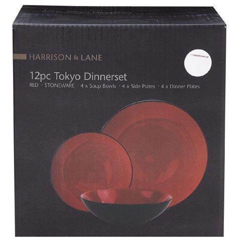 Harrison & Lane Tokyo Dinnerset 12 Piece Red