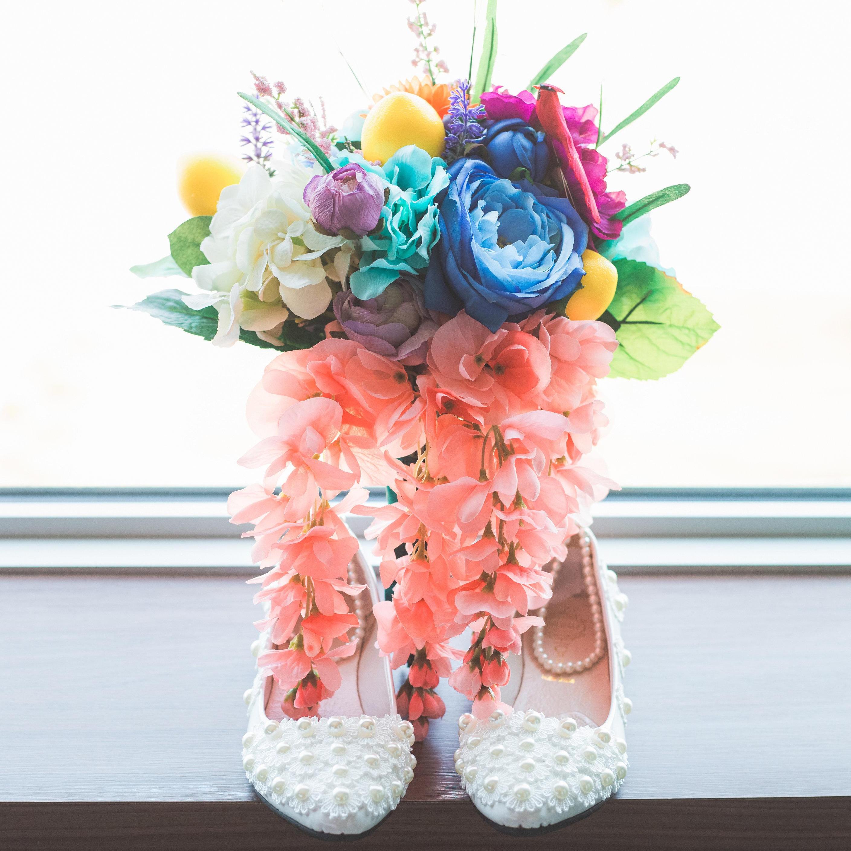 Ella did all of the flower arrangements herself!