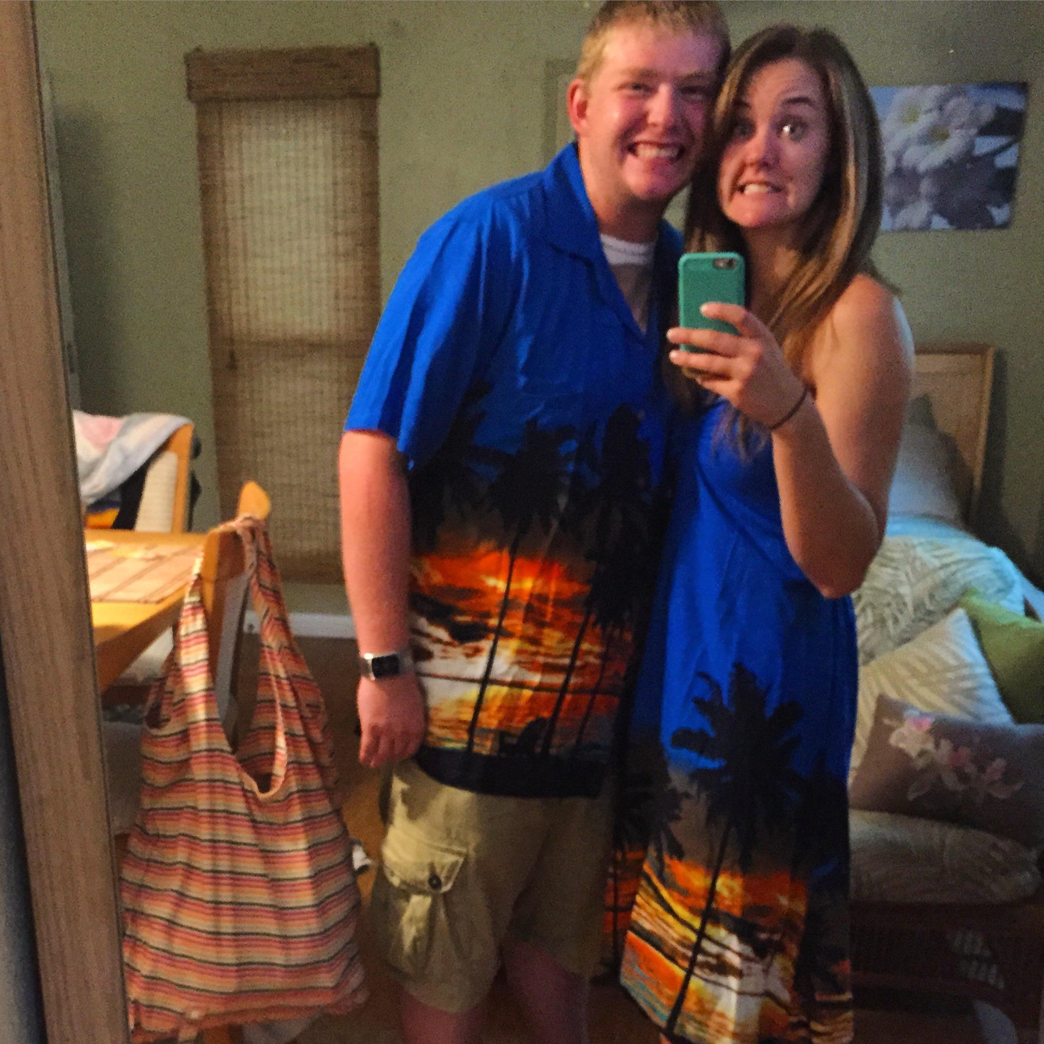 Hawaii. Yes those are matching outfits.