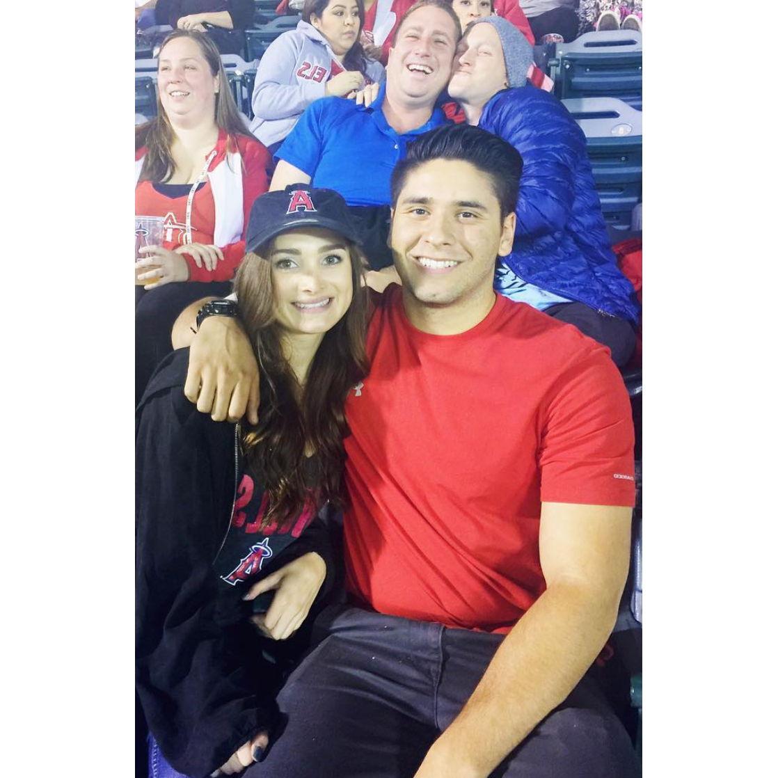 One of our first dates in April of 2016 at an Angel game.