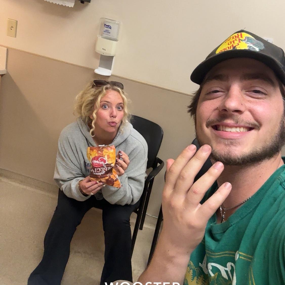 Waiting to see that X-rays of Mason’s broken hand from the enduro car accident (didn’t make it 5 laps lol)