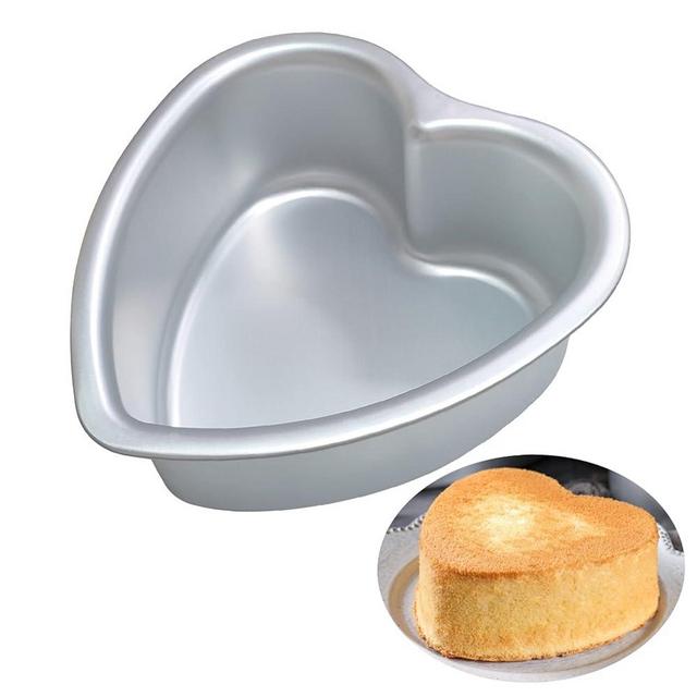 kefyixc Heart Shaped Cake Pan - 6x3 Inch Aluminum Cake Tin for Weddings, Parties, and Family Occasions Make cake pans for 1-2 servings, heart-shaped small cake pan