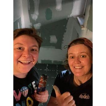 Tiled a floor together