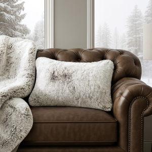 EVERGRACEHOME Luxury Faux Chinchilla Fur Lumbar Pillow Cover 1 Pack, Decorative Fluffy Cozy Mink Pillow Case 12"x20" for Couch, Rectangle Cushion Cases for Sofa Bedroom Living Room, Champagne Fawn