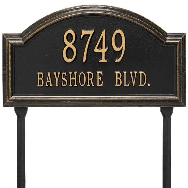 Providence Arch Lawn Plaque, 2 Line - Black/Gold