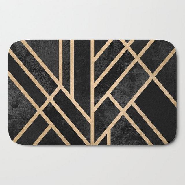 Art Deco Black Bath Mat