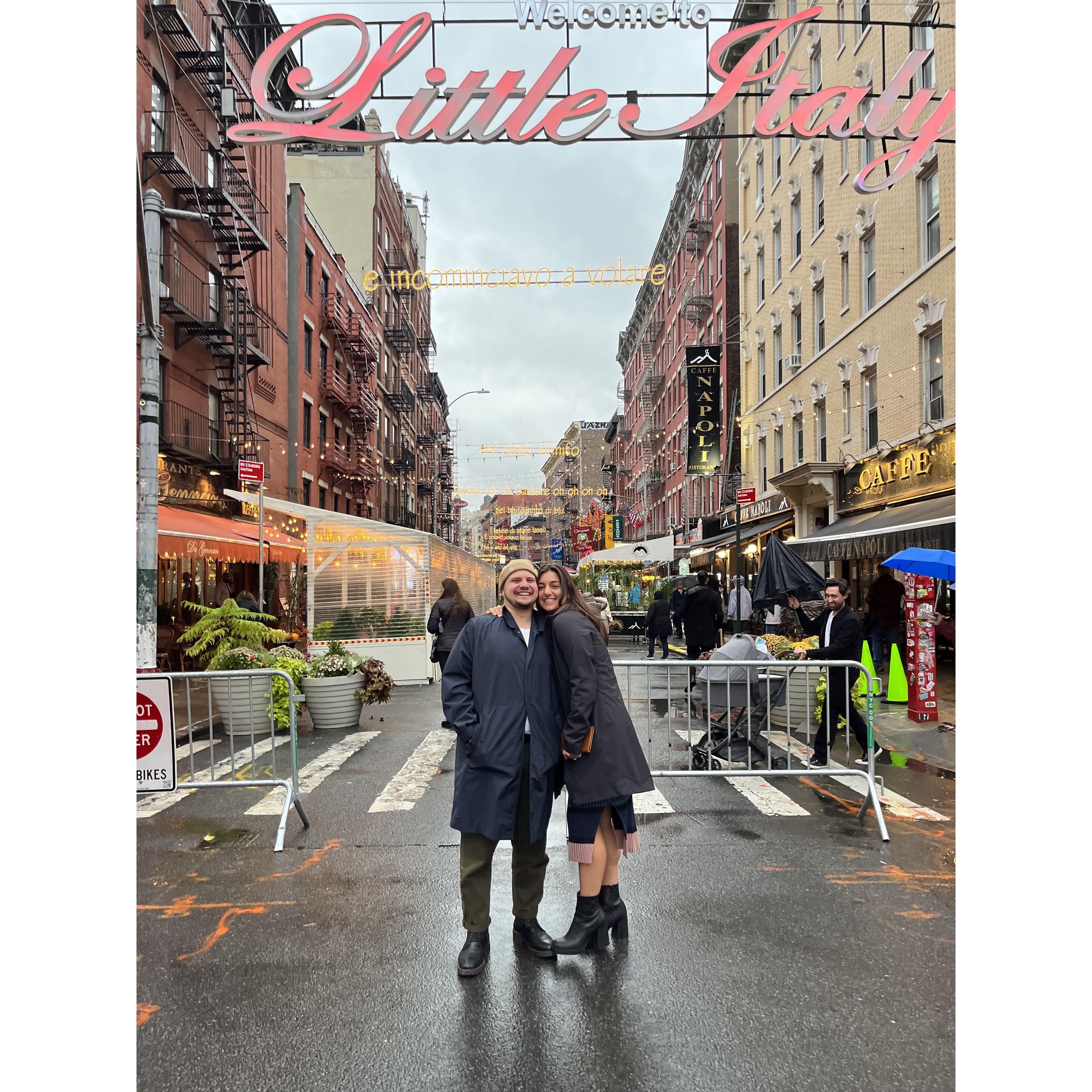 Celebrating our engagement in Little Italy NYC