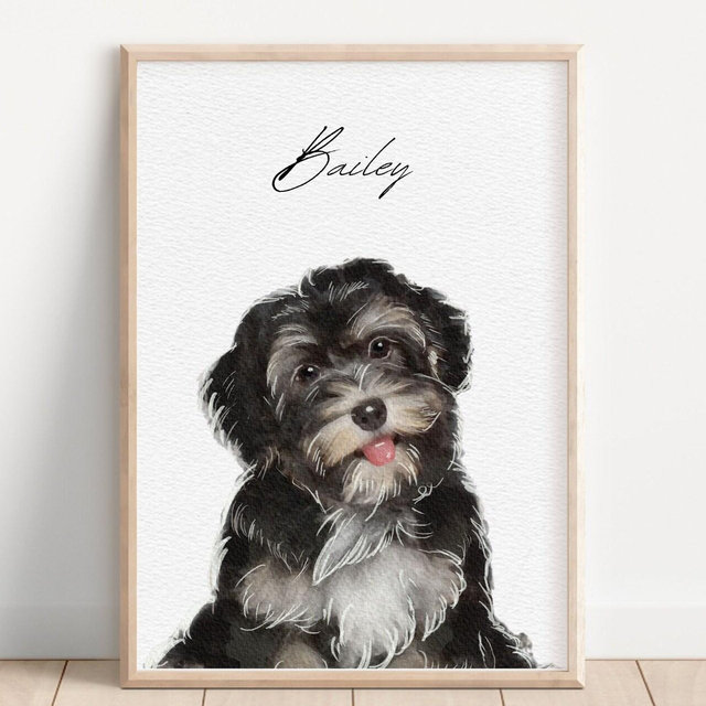 Custom Watercolor Portraits Using Pet Photo Personalized Digital Dog Portraits Cat Portraits Custom Dog Portraits Custom Pet Memorial Art