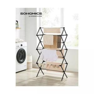SONGMICS Foldable Laundry Drying Rack, Black