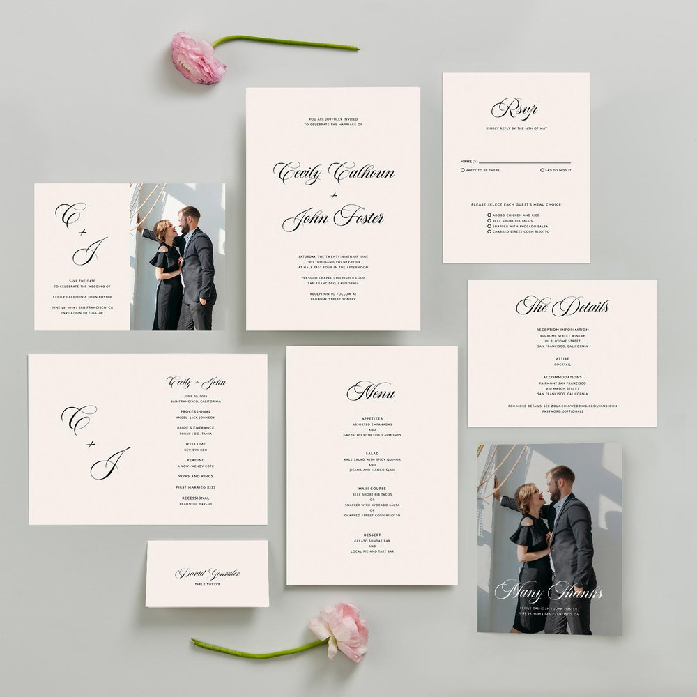 Wilmington Portrait | Linen | Zola Wedding Invitations