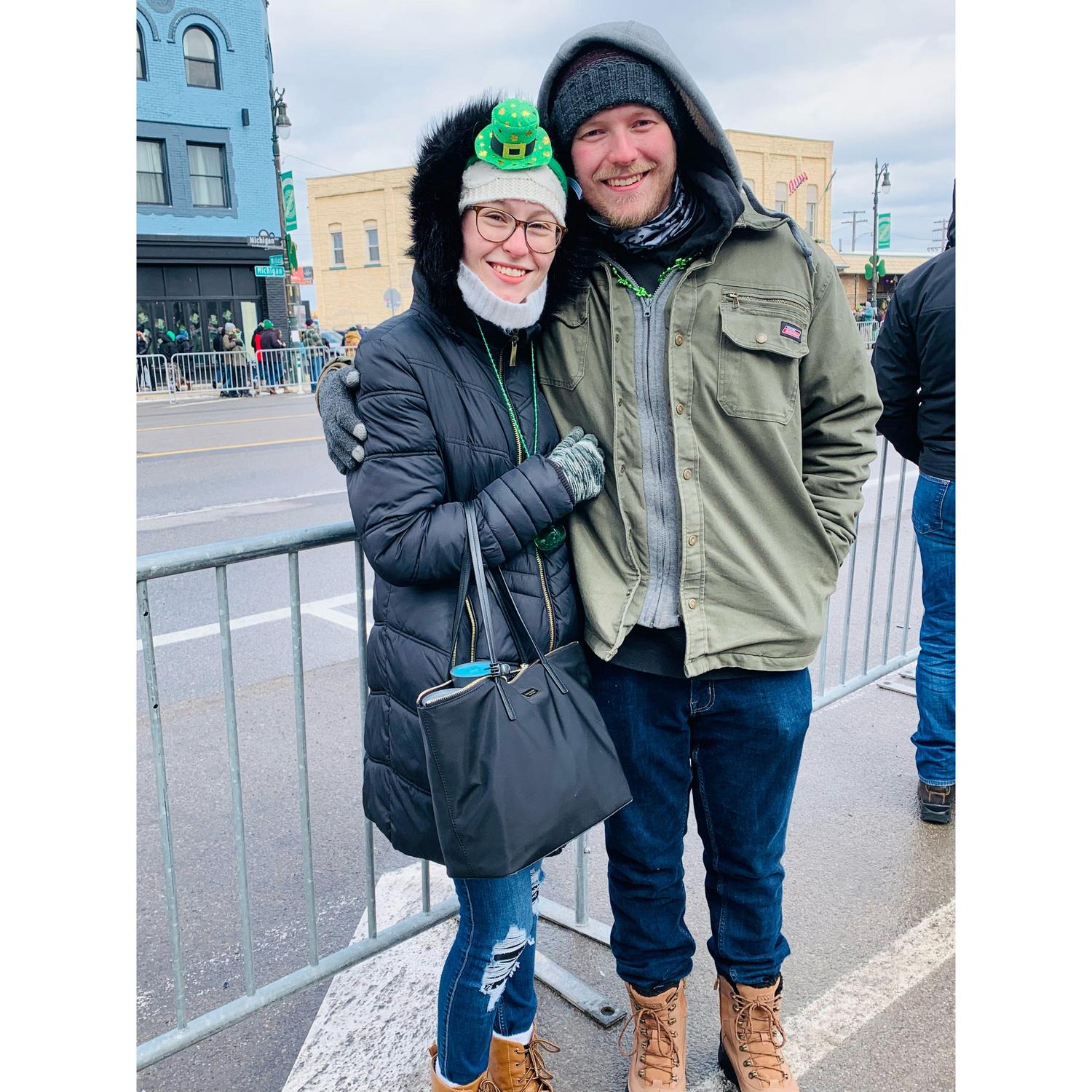 Enjoying the Detroit St.Patricks Day parade