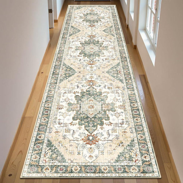 Rug Runners for Hallways Non Slip 2x8, Kitchen Rugs with Rubber Backing, Washable Vintage, Boho Area Rug for Living Room, Low Pile Distressed Rugs Carpet Runners for Bedroom, Entryway, Laundry