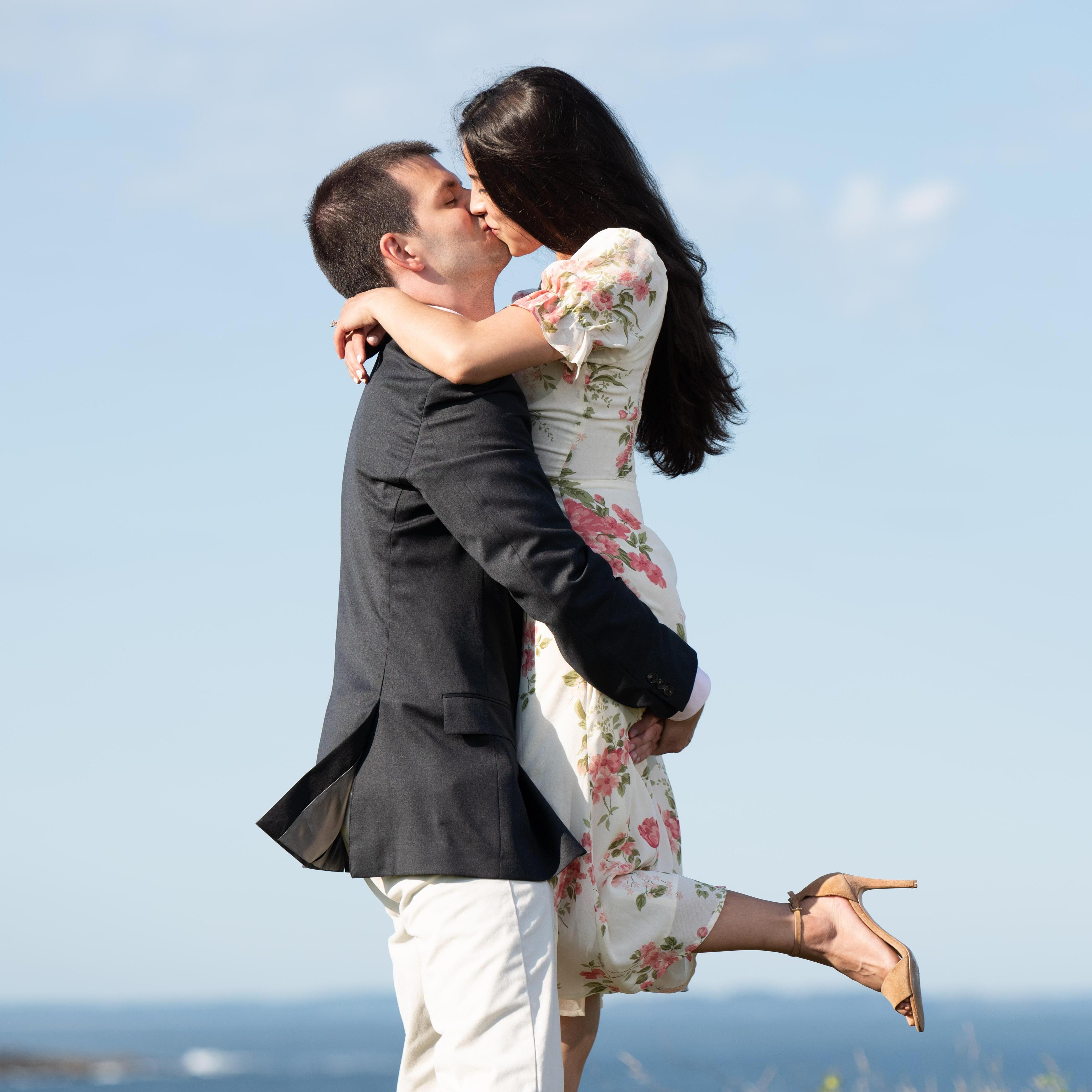 July 10, 2021, Katarina traveled to Maine for a girl's trip. When she returned from brunch, Robbie was waiting on the porch with a ring in hand. She has never been so surprised or as happy as that day