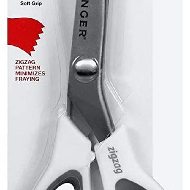 SINGER 4” Forged Embroidery Scissors, Curved tip with White Floral Printed Handle Pinking-Shears
