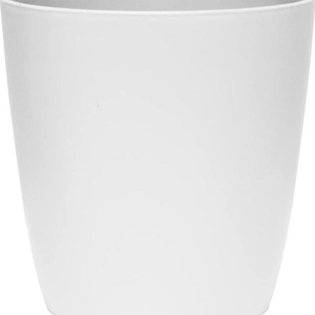The HC Companies 12 Inch Aria Round Self Watering Planter - Plastic Plant Pot for Indoor Outdoor Plants Flowers Herbs, Matte White