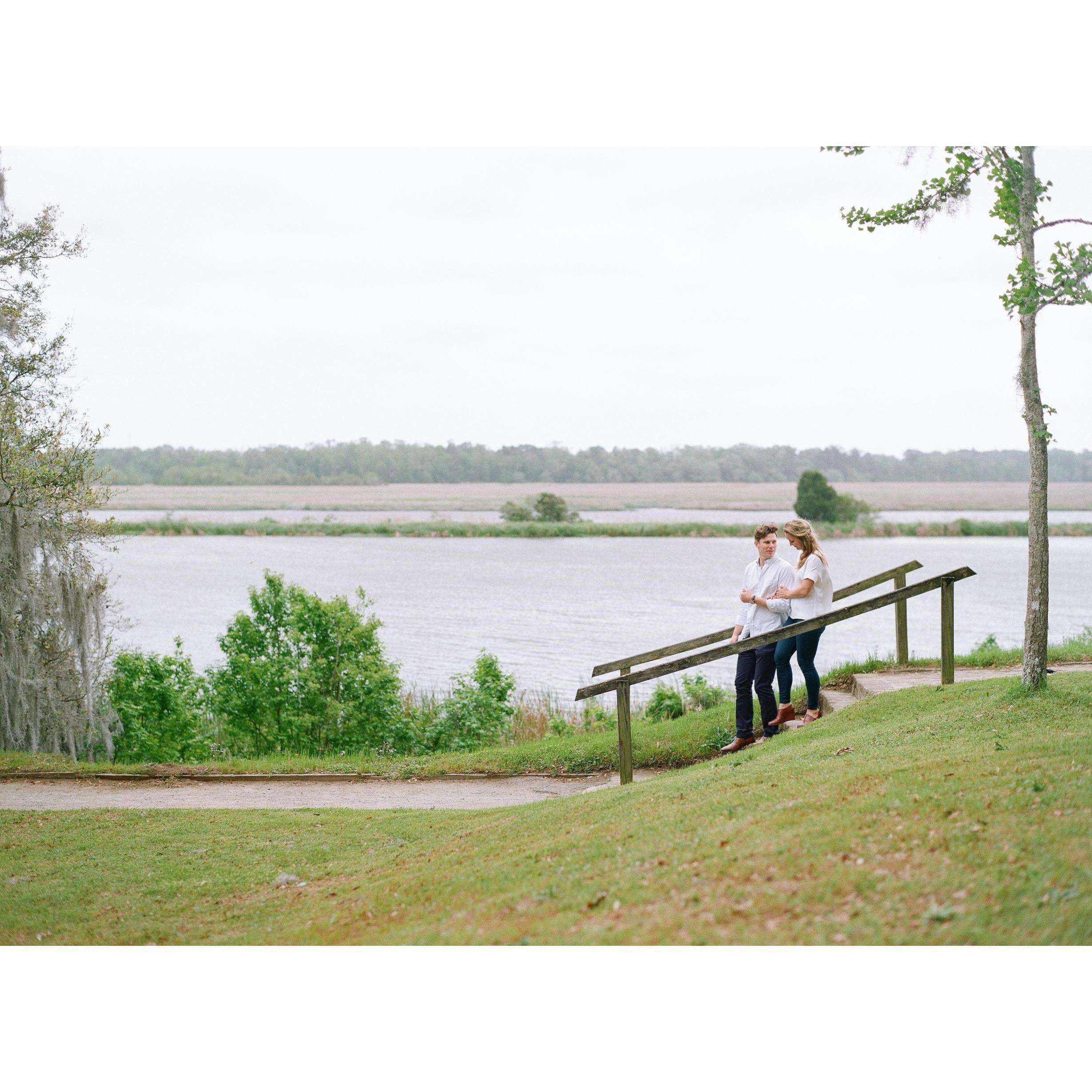 Getting engaged at Middleton Place, Charleston, South Carolina