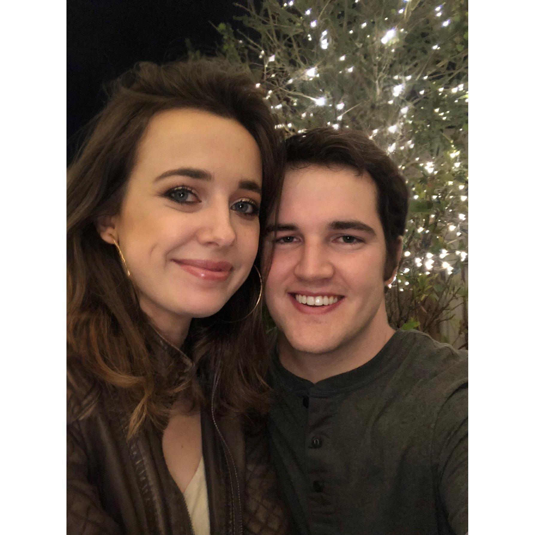 When we first started dating, Brooke drove to Philadelphia to visit Michael in vet school. This pic was snapped at a local carnival. Michael won Brooke a giant stuffed gorilla at the basketball hoops!